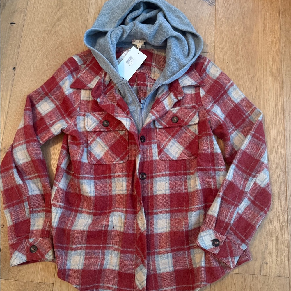 NWT Hem & Thread Layered Flannel Jacket